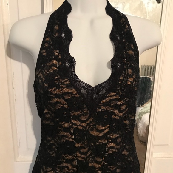 INC halter M.  Black lace womens excelnt cdtn - Picture 1 of 6